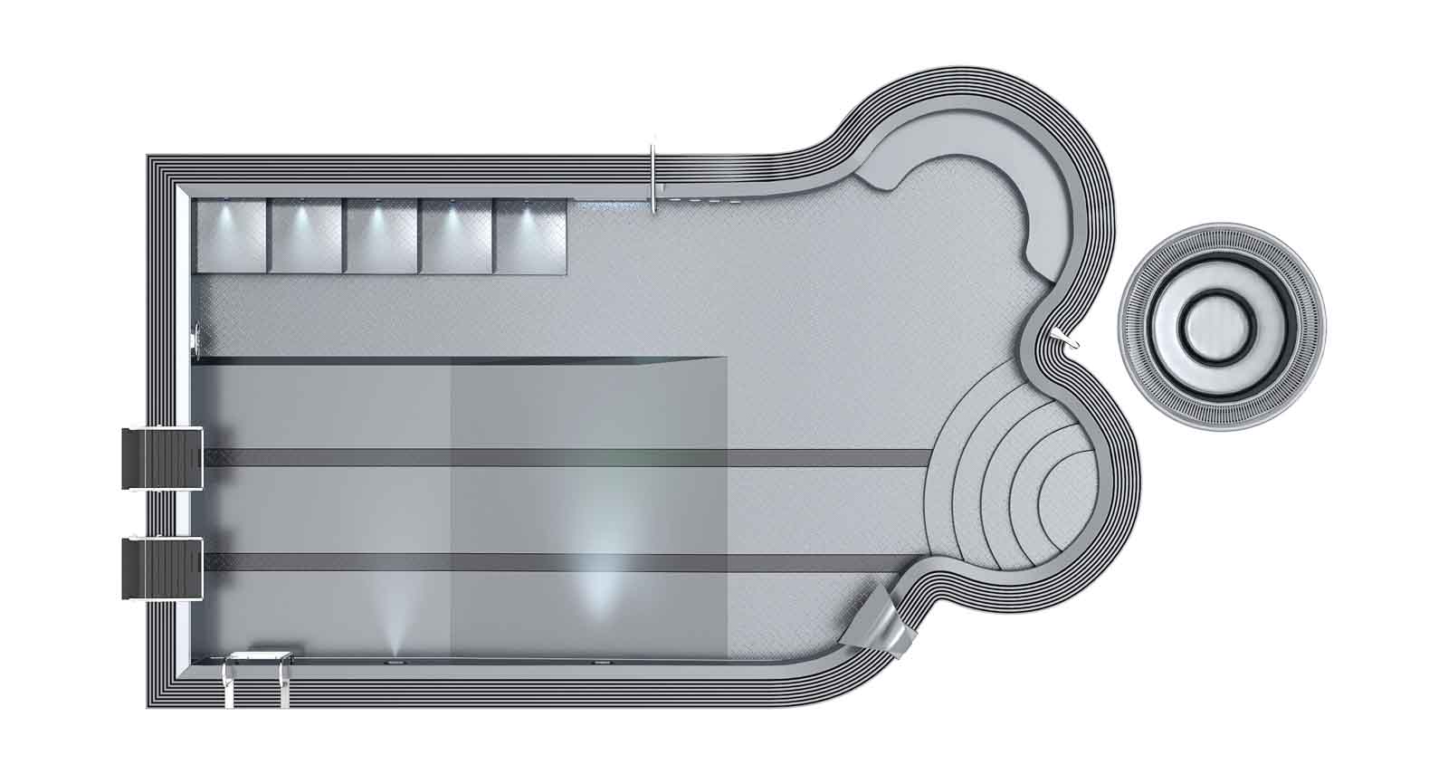 Edelstahlpool, Systemskizze