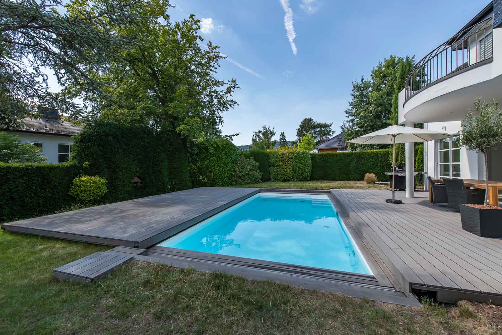 Pool, Pooldeck, Terrasse, Wegschieben