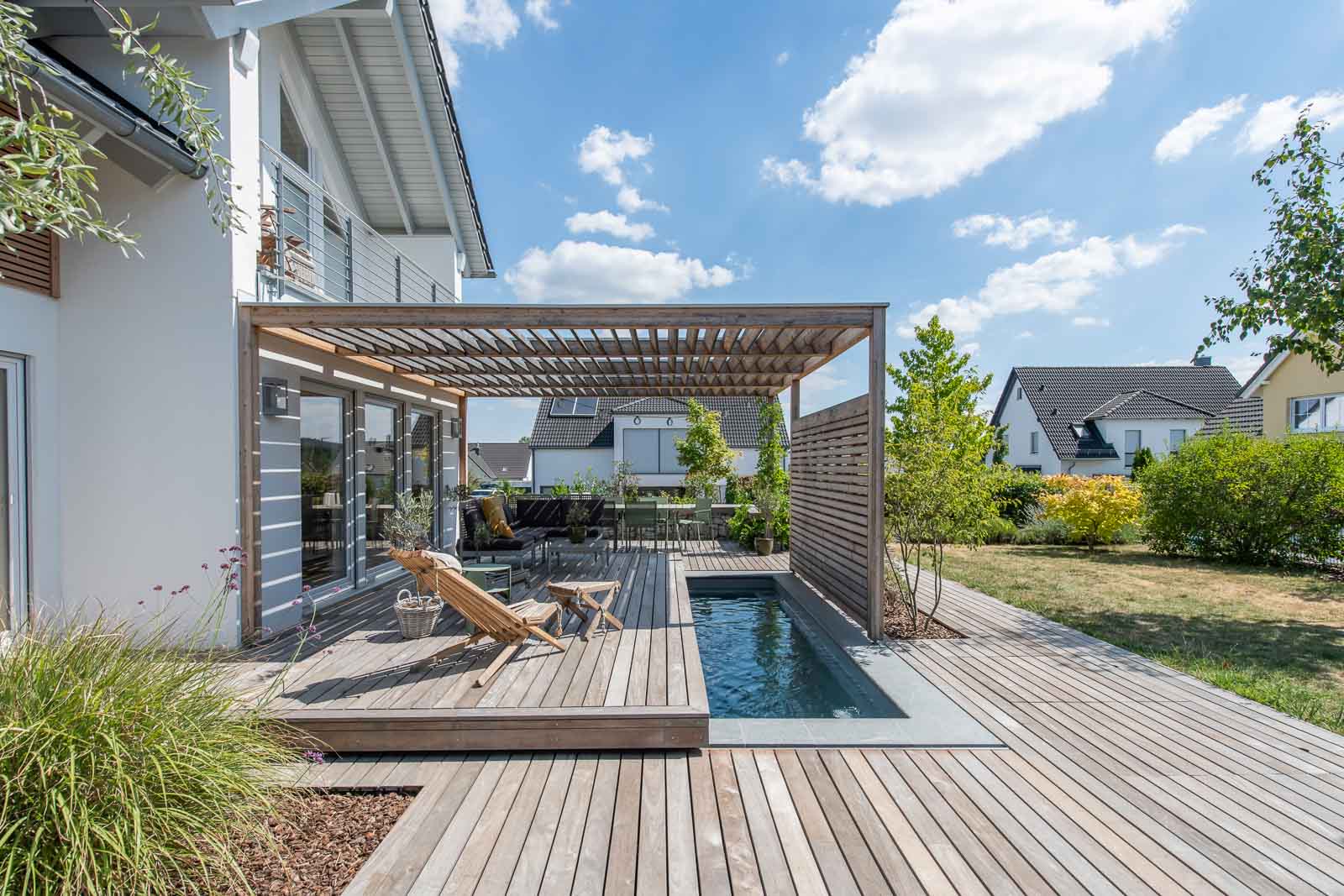 Pooldeck, Schienen, Verfahrbar