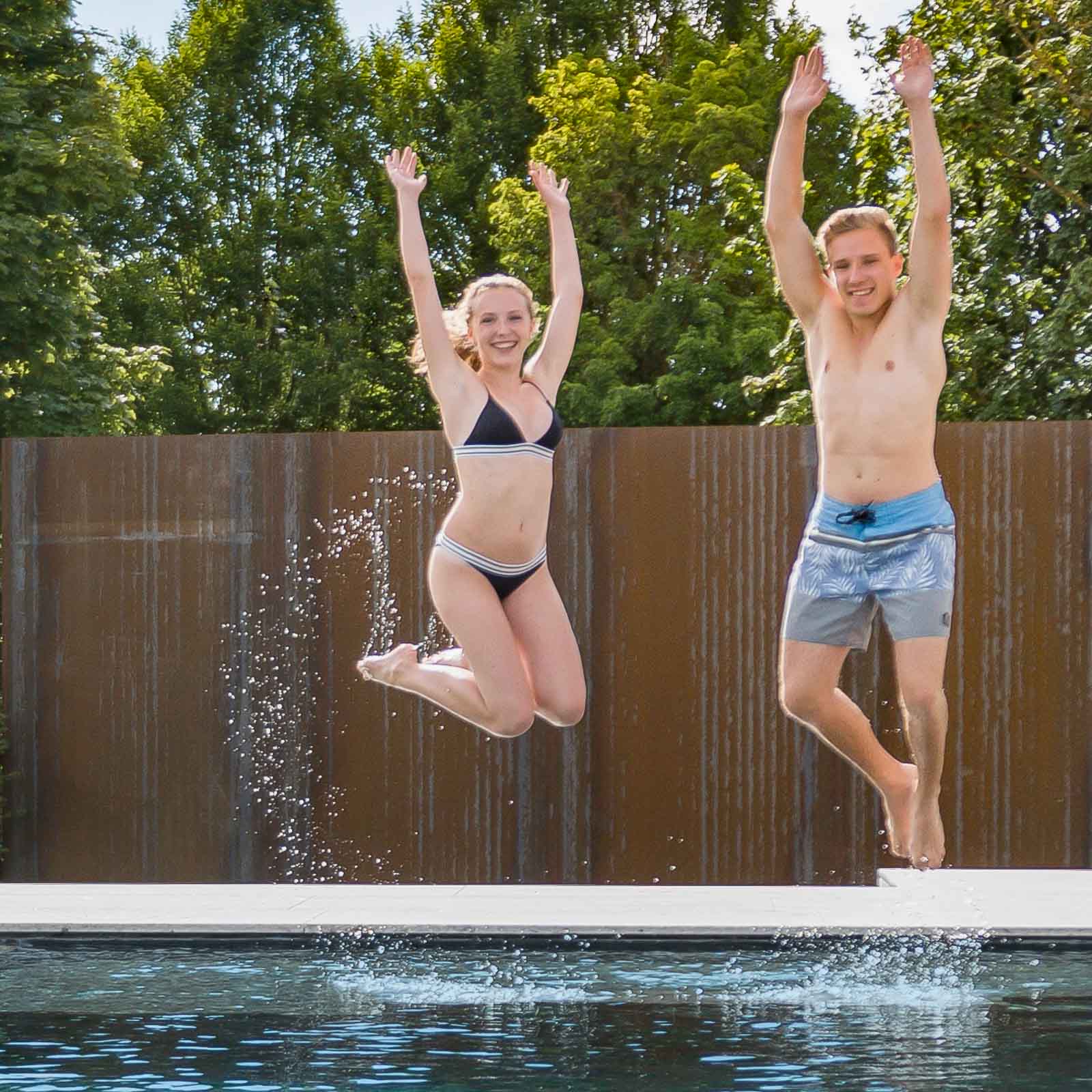 Model, Pool, Springen