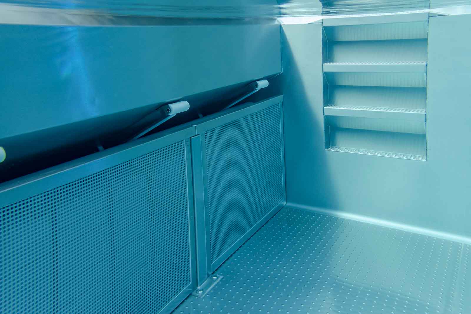Eingebaut, Poolabdeckung, Rolladenschacht, Unterwasser