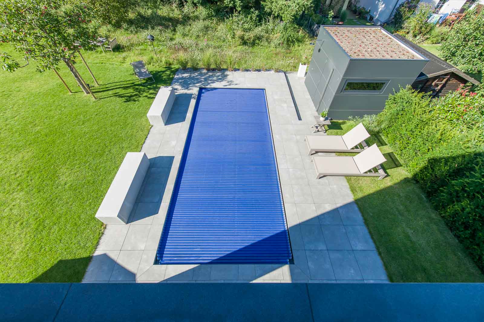 Geschlossen, Pool, Rolladenabdeckung, Sicherheit