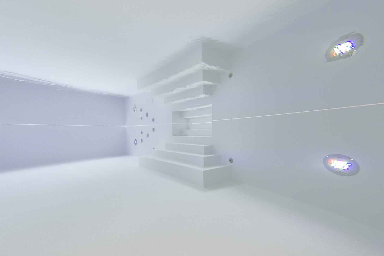 Fertigbecken, Kunststoffpool, Rgb, Treppe, Unterwasserlicht, Weiss