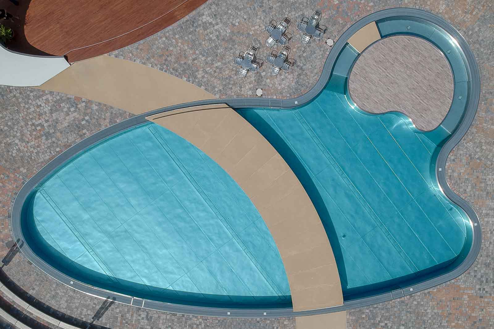 Edelstahlbecken, Fernsehgarten, Luftbild, Pool, Zdf