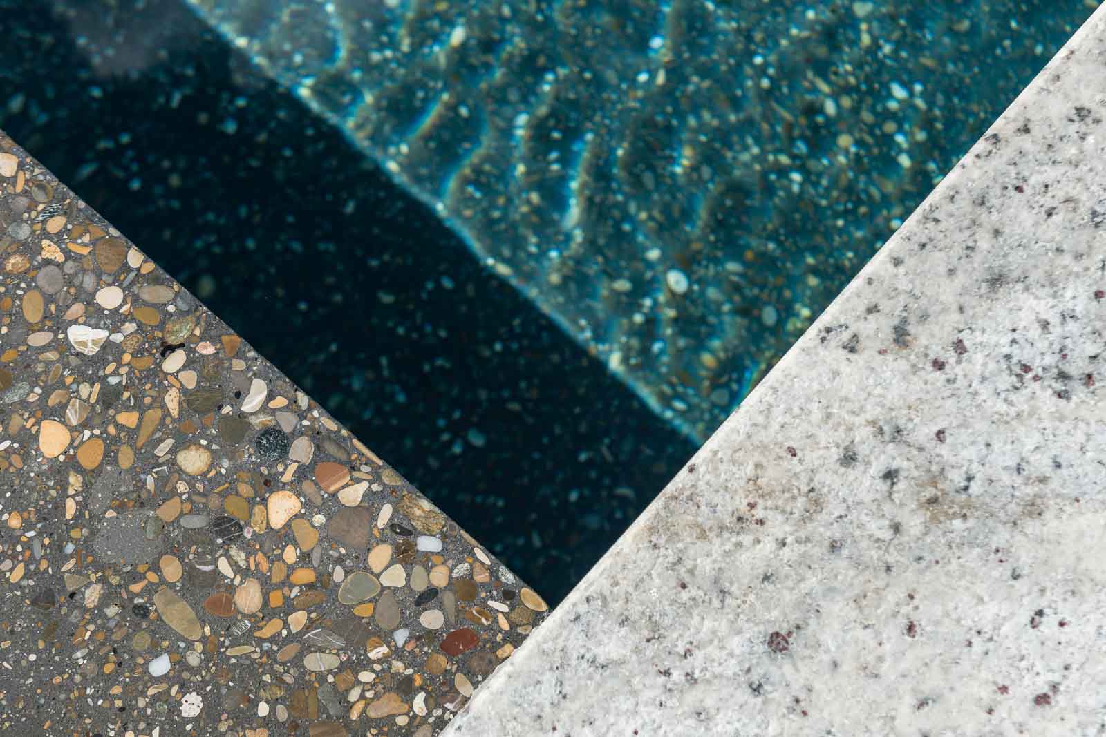 Betonbecken, Detail, Geschliffen, Sichtbeton, Terrazzo
