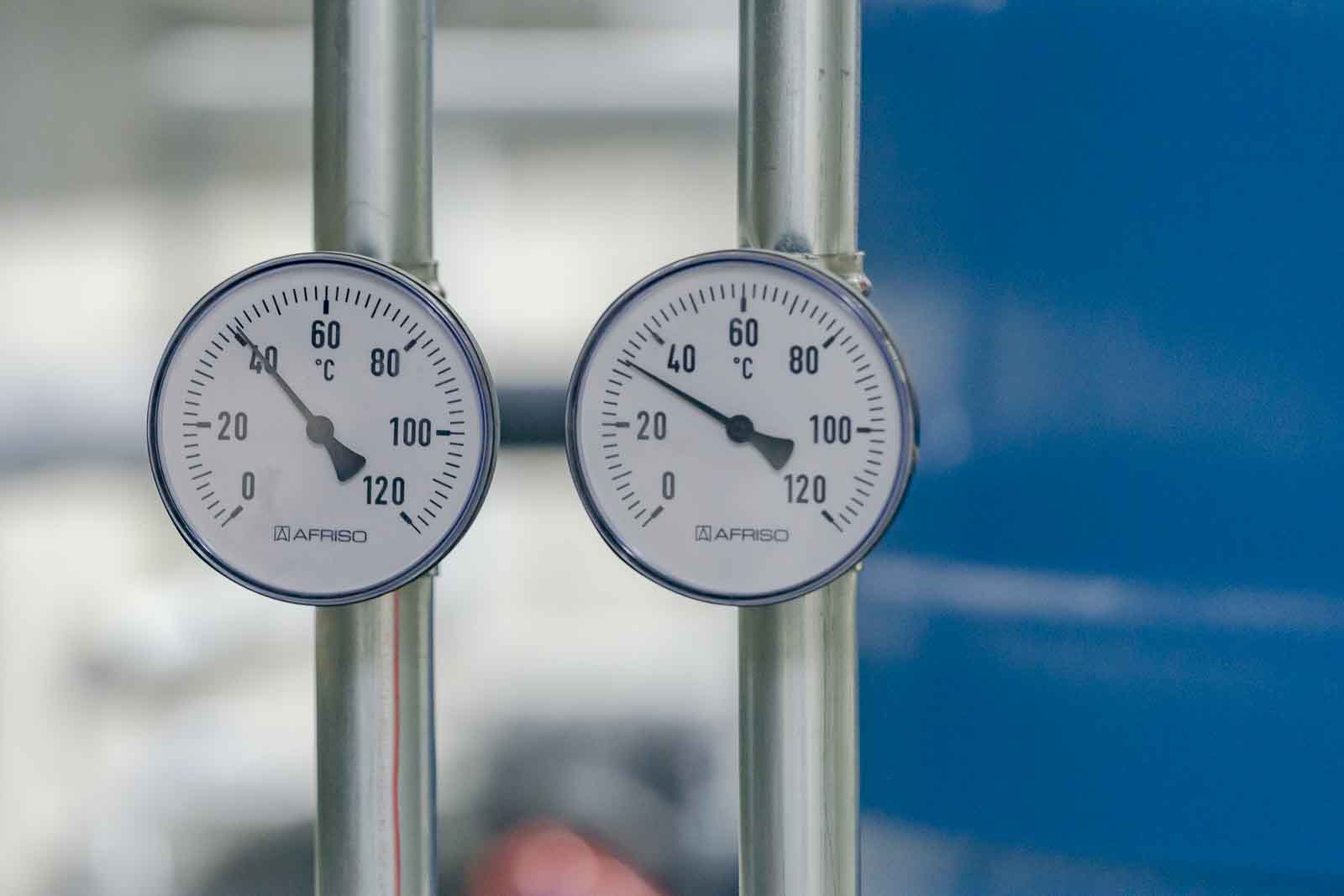 Detail, Poolheizung, Thermometer