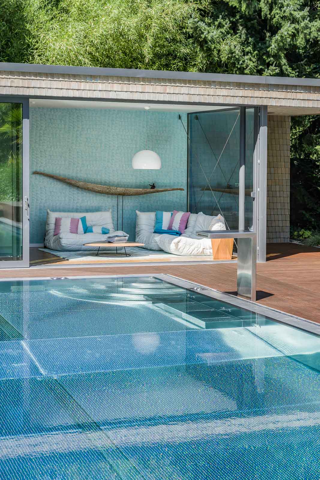 Outdoor, Poolhaus, Ueberdacht, Wohnzimmer