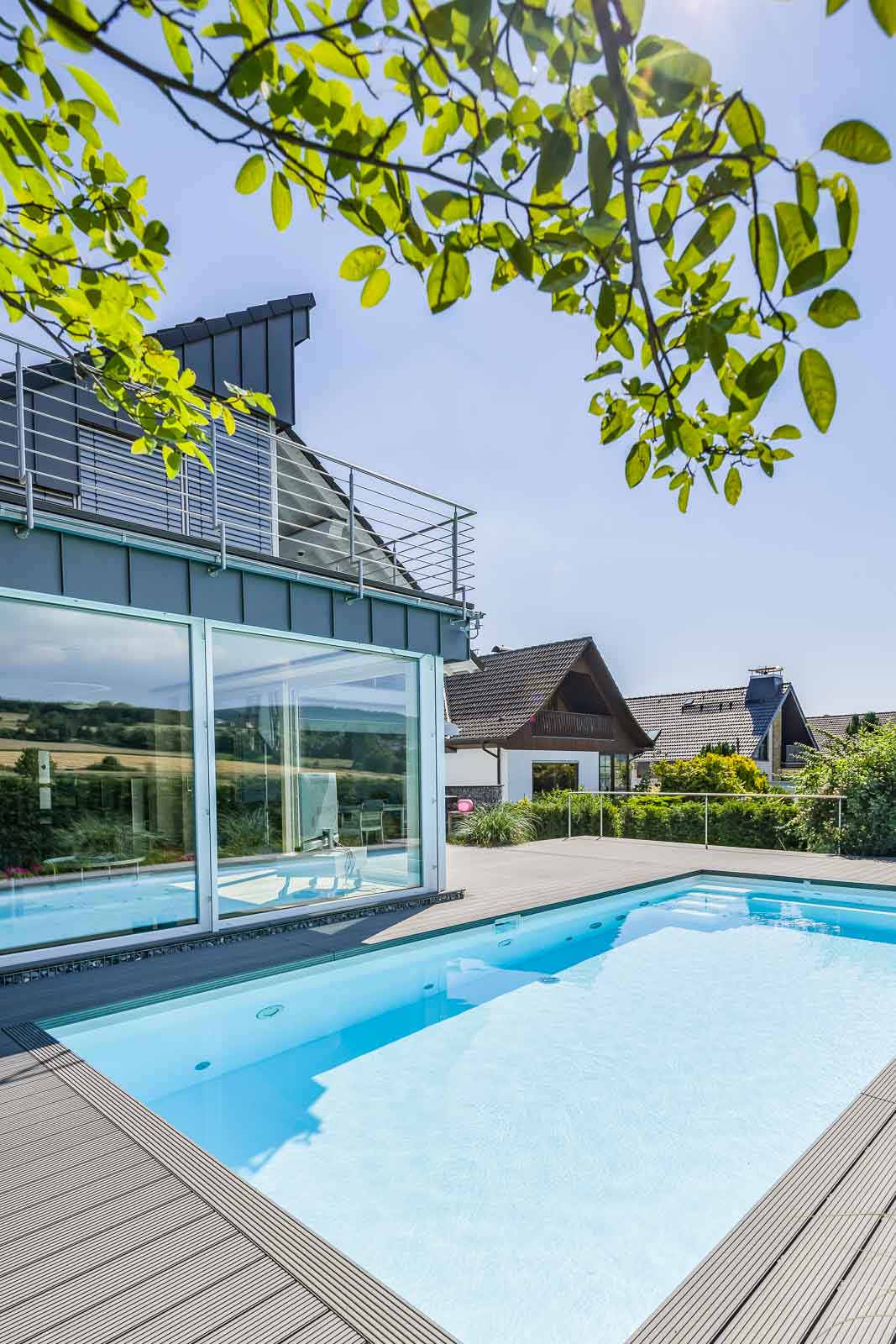 Integriert, Schwimmbecken, Terrasse