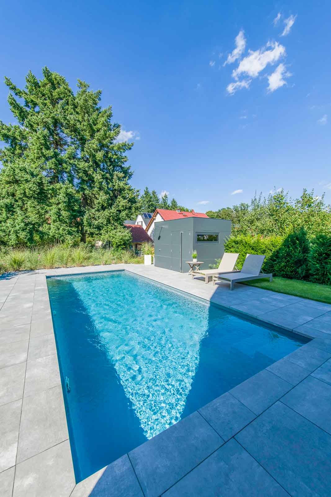 Fertigbecken, Skimmer, Terrasse