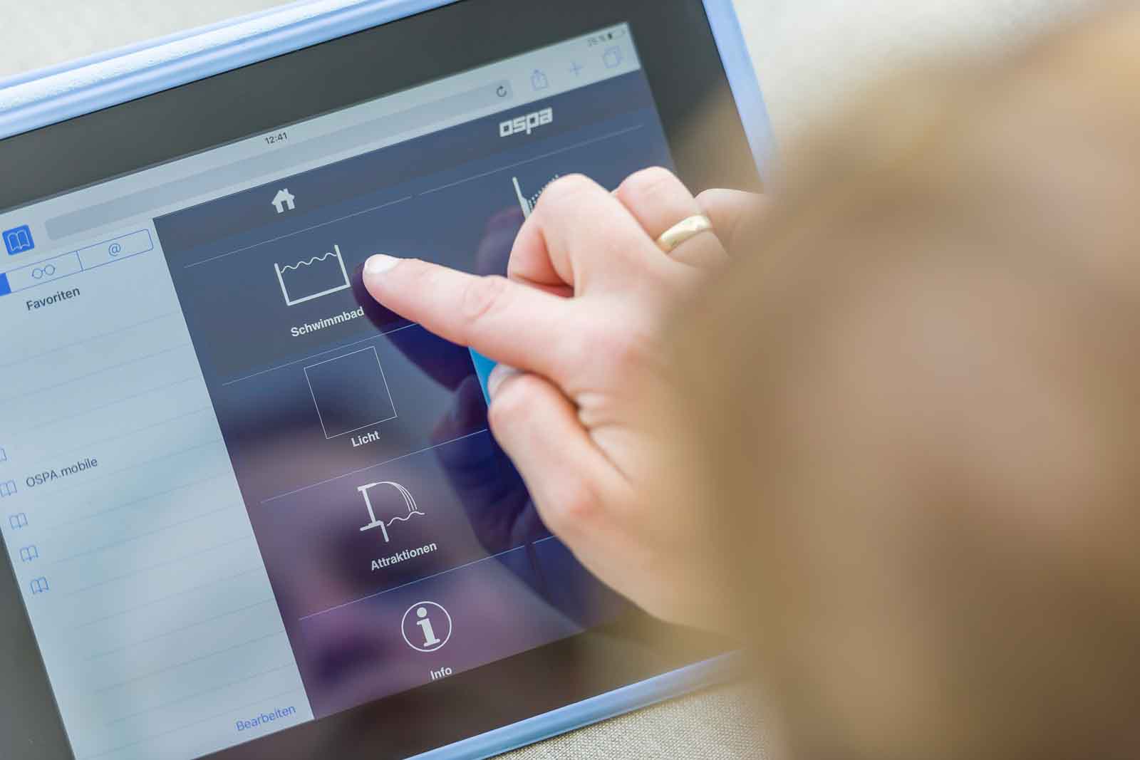 Schwimmbad, Steuerung, Tablet, Touchscreen