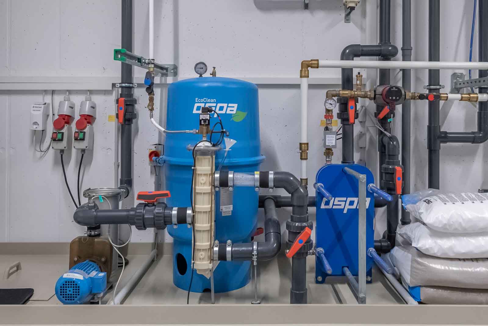 Technikraum, Verrohrung, Wasseraufbereitung