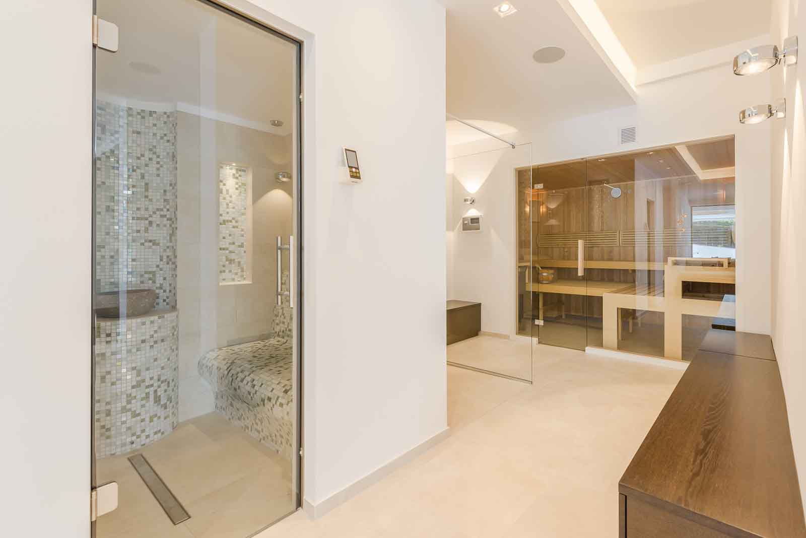 Dampfbad, Sauna, Wellnessraum