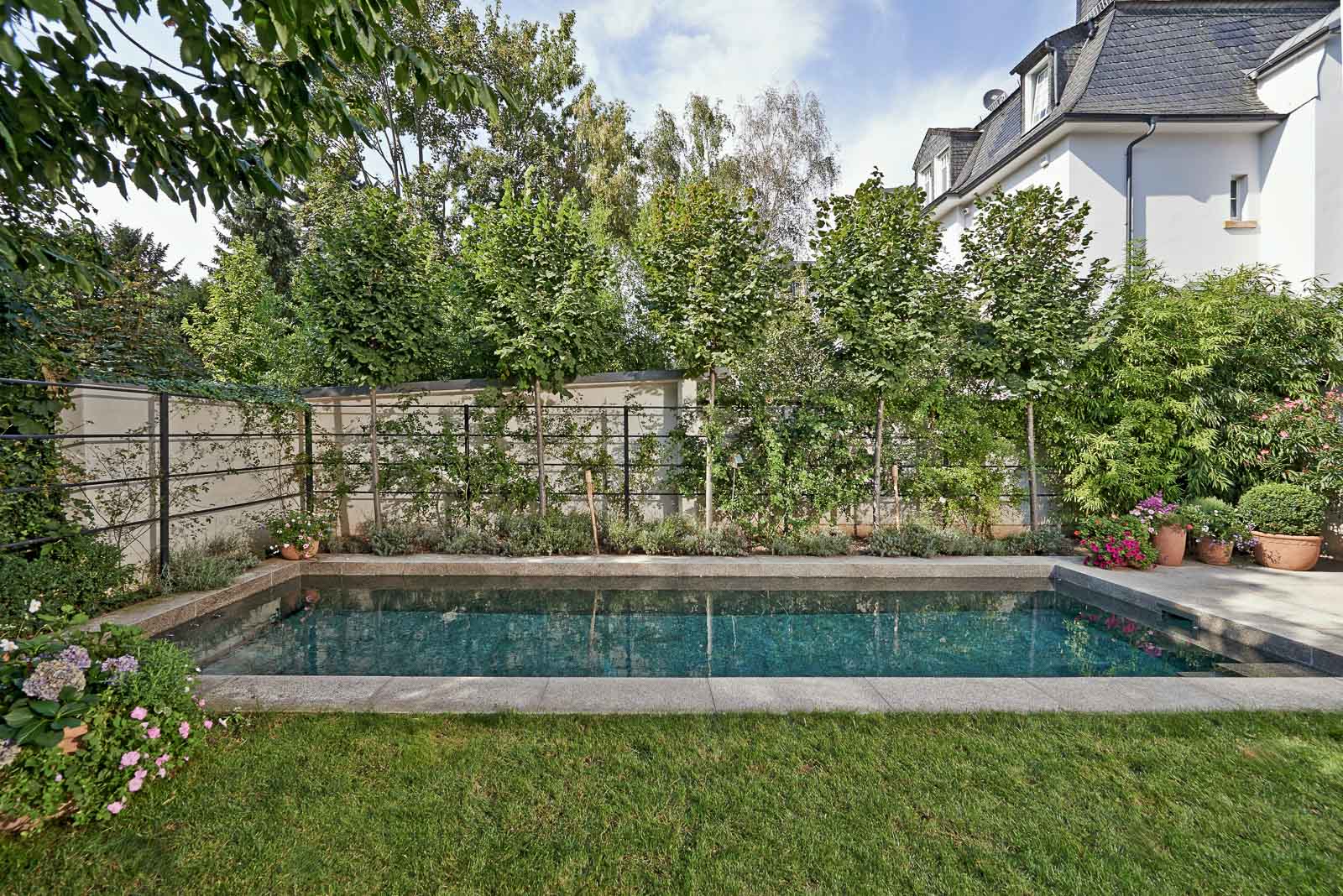 Naturstein, Outdoor, Rechteckpool, Skimmer