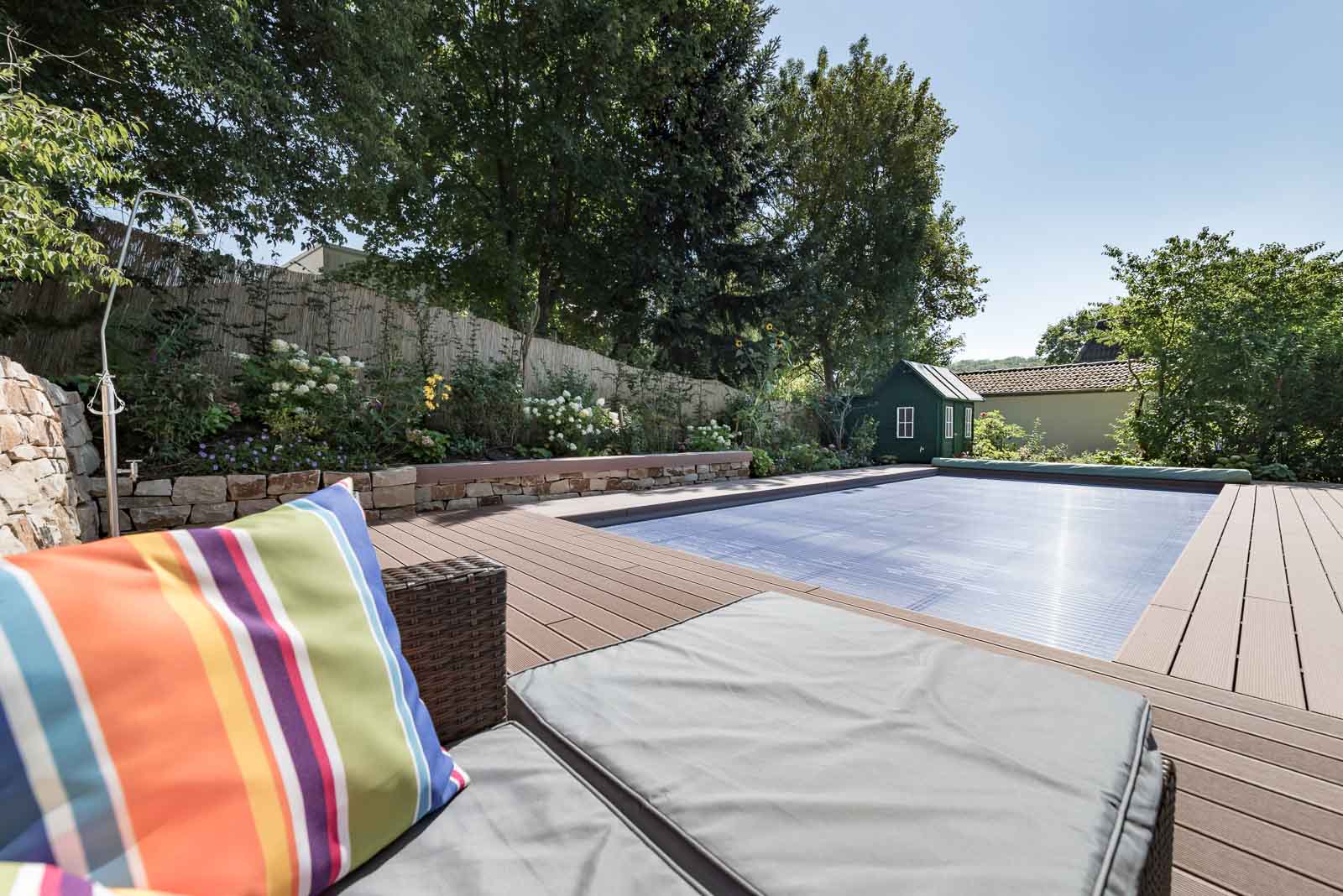 Geschlossen, Pool, Rolladenabdeckung