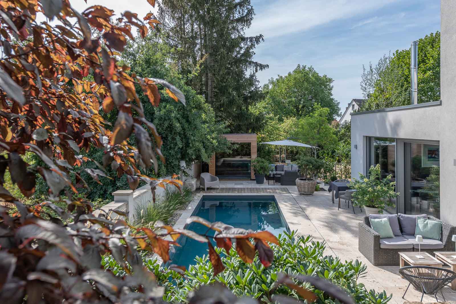 Bepflanzung, Gruenen, Pool