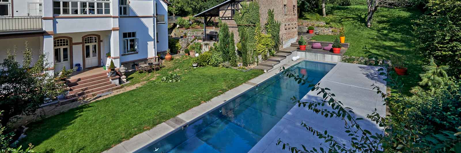 Edelstahl, Gartenpool, Pooldeck