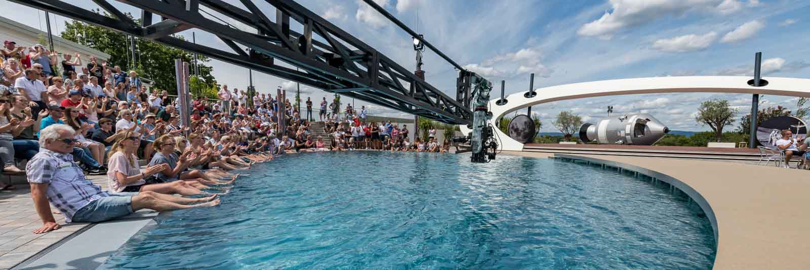 Kamerakran, Menschen, Pool